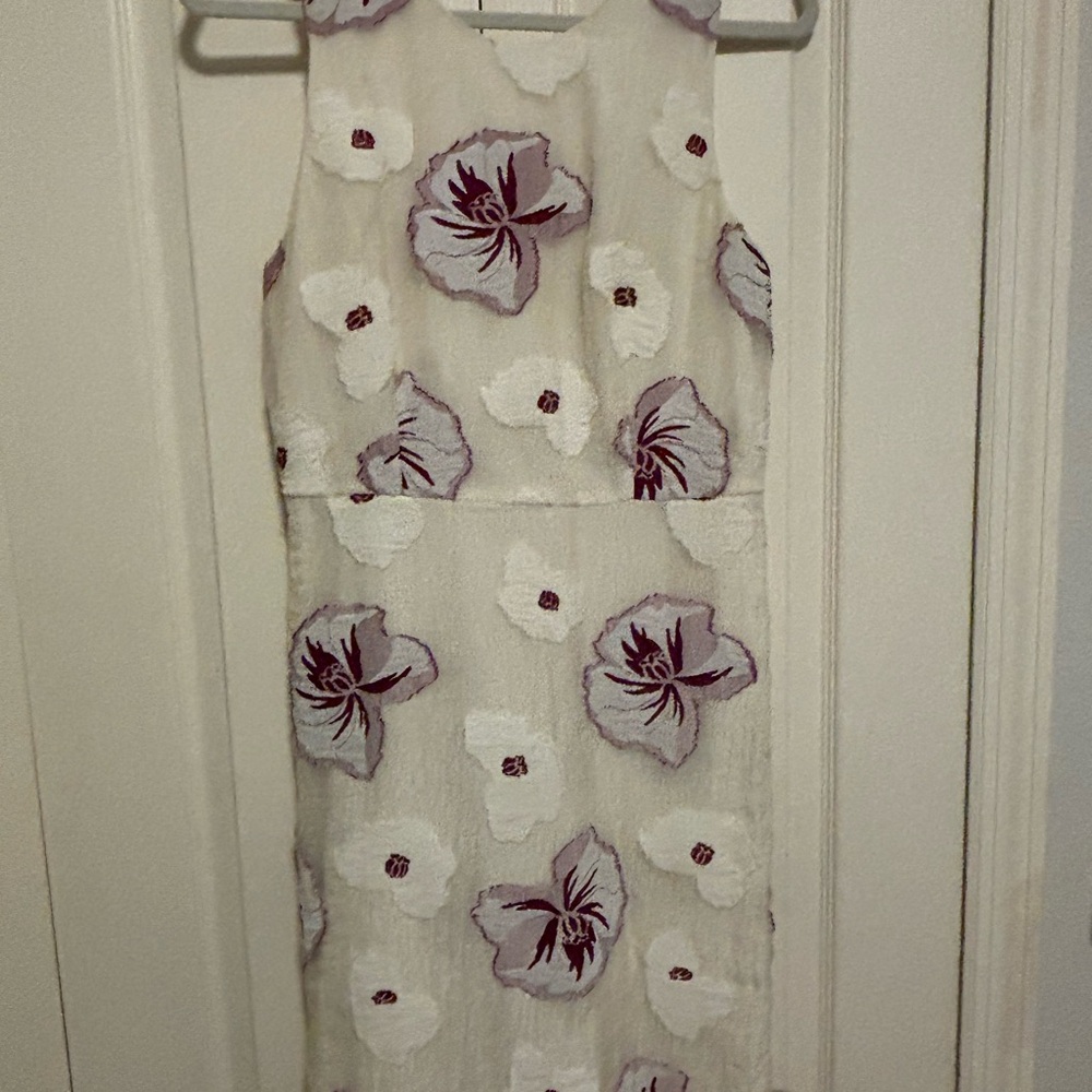 Ann Taylor Cream and Purple Floral Mini Dress